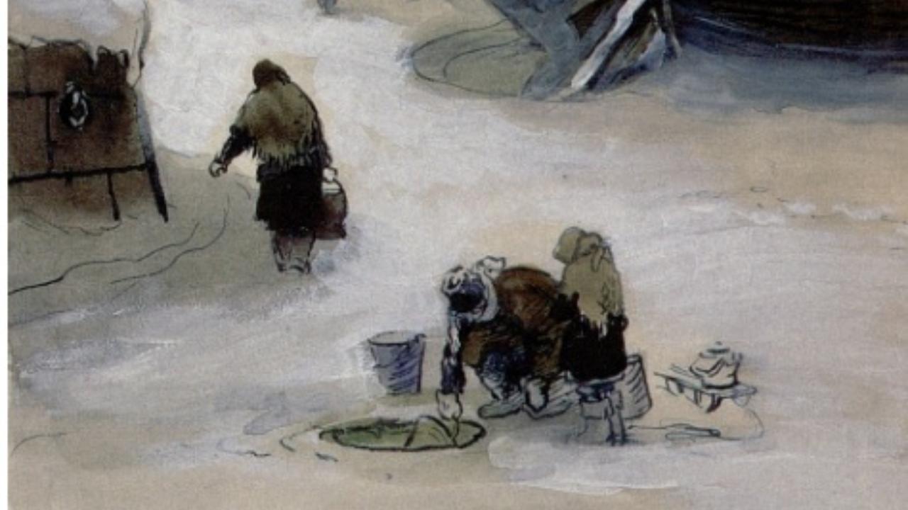 Георгий Фитингоф. "За водой на Неву" (1942)